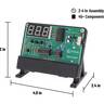 Measurements indicating assembled width of 4.0 in, height of 3.2 in, and depth of 2.4 in.
